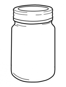 Mason Jars Clip Art; Black and White Bell Jar Clip Art