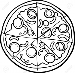Free Clip art of Pizza Clipart Black and White #453 Best Square ...