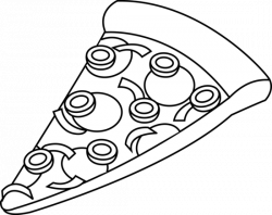 Pizza Slice Black And White Clipart