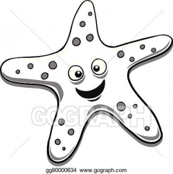 Vector Clipart - Starfish black and white. Vector Illustration ...