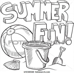 Summer Fun Black Clipart