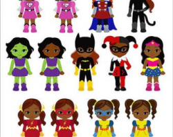 Girls Superhero clip art, Supergirl clipart, African ...