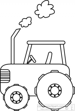 Transportation Clipart- tractor-in-field-black-white-outline-clipart ...