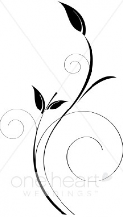 Black and White Vine Clipart | Wedding Leaf