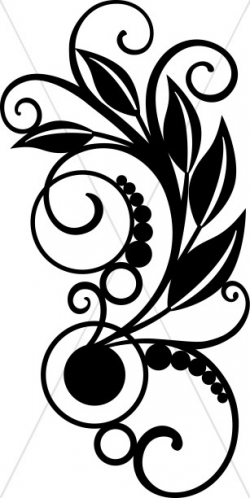 Vines with Leaves Black And Whit Clipart | Harvest Day Clipart