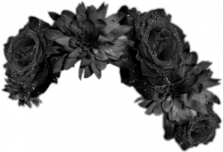 Black flower crown png