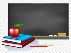 Education Clipart Apple Book - Teacher Blackboard Clipart ...