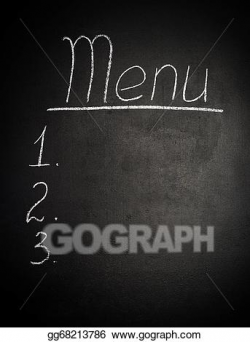 Stock Illustration - Menu is written in chalk on blackboard. Clipart ...