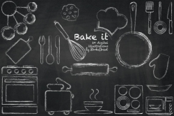 Chalk Kitchen Clipart, Chalkboard Cliparts, Oven Clip Art, Bum in ...
