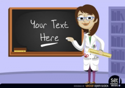 Free Teacher with blackboard in class Clipart and Vector Graphics ...
