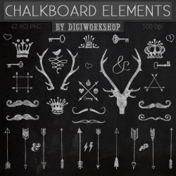 Chalkboard clipart clip art chalkboard elements with crown ...
