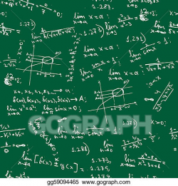 Vector Art - Seamless background with math formulas on blackboard ...