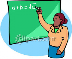 A Teacher Writing a Math Equation on the Chalkboard Royalty Free ...