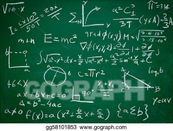 Stock Illustration - Math formulas on school blackboard education ...