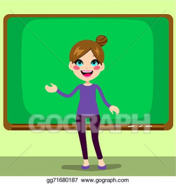 Vector Art - Teacher classroom blackboard. Clipart Drawing ...