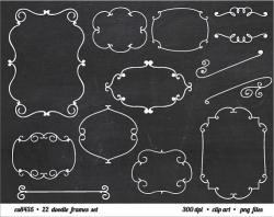 22 Curly Doodle Frame Clip Art Frame Clipart Chalkboard