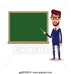 Vector Art - The teacher in the classroom near the blackboard is ...