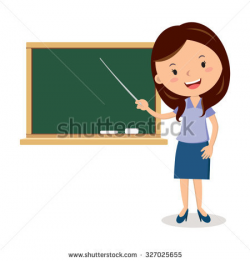Blackboard clipart beautiful teacher - Pencil and in color ...