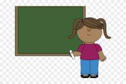 Girl Student Blackboard Clipart, HD Png Download - 640x480 ...