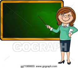 Vector Stock - Teacher and blackboard. Clipart Illustration ...
