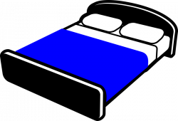 Clipart - Bed with blue blanket