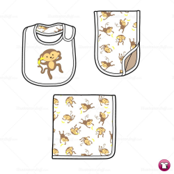 Infant Burp Cloth, Bib and Blanket Fashion Flat Template | Fashion ...