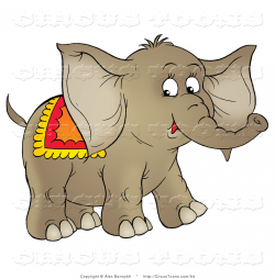 Circus Clipart of a Cute Brown Baby Circus Elephant with a Blanket ...