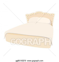 Stock Illustration - Luxury double bed cartoon icon. Clipart ...