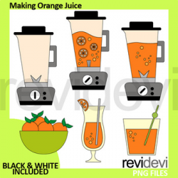 Making orange juice clip art (blending, blender clipart) by revidevi