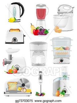 Vector Illustration - Set icons electrical appliances. EPS Clipart ...