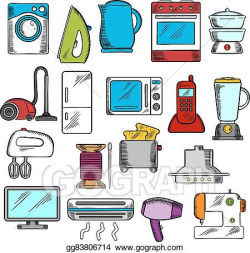 EPS Illustration - Home and kitchen appliances icons. Vector ...