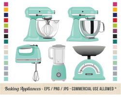 Retro Kitchen Baking Clipart Kitchen Appliances Stand