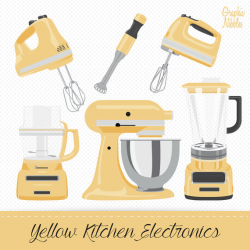 Yellow Kitchen Electronics clipart commercial use vector
