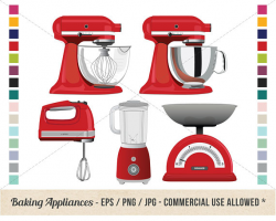 Retro Kitchen Baking Clipart Kitchen Appliances Stand