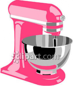 A Large, Pink Electric Mixer - Royalty Free Clipart Picture