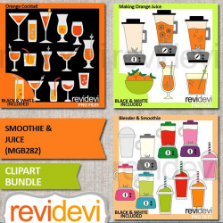 Smoothie and Juice drinks clipart sale bundle / orange juice