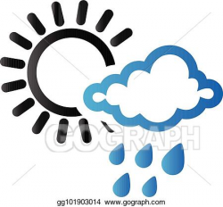 Vector Art - Duo tone icon - weather overcast partly rain. Clipart ...