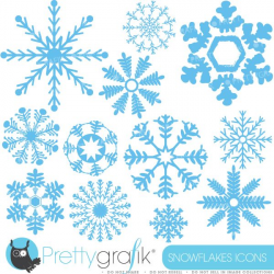 Winter Snowflakes Clipart - decorative snowflakes for your winter ...