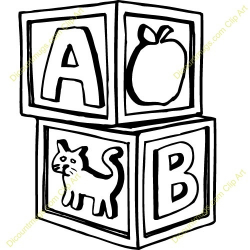 Abc Blocks Clipart Black And White - Kind Of Letters