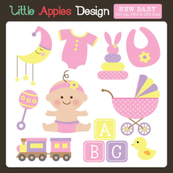 New Baby ClipArt / New Baby Clip Art / Girl Baby ClipArt /