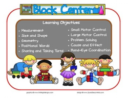 Block Learning Center Sign~ With Objectives by 2care2teach4kids | TpT