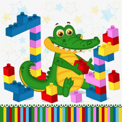 Cartoon Crocodile Blocks, Building Blocks, Kids Toys, Cartoon Toys ...