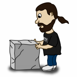Clipart - Comic characters: Guy and the stone block