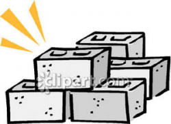 A Stack of Cinder Blocks - Royalty Free Clipart Picture