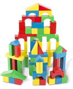 Amazon.com: Kids Building Blocks Toys Set, 54 PCS Wood Blocks ...