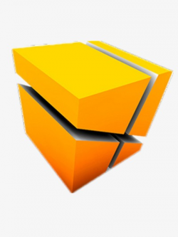 Box, Decorative Block Diagram, Geometric Ornament, Yellow PNG Image ...