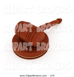Clip Art of a 3d Gavel on a Wooden Sound Block on White by BNP ...