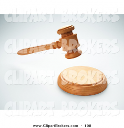 Clip Art of a 3d Judge or Auction Gavel Above a Sound Block, About ...