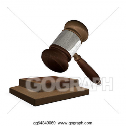 Clip Art - 3d render magistrates gavel and block . Stock ...