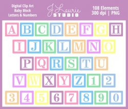 Digital Alphabet Letters Clipart-Baby Block Letters-Baby